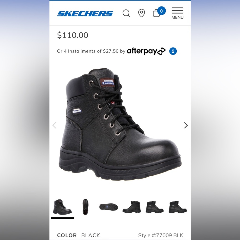 NEW Skechers Steel Toe Black Work Boots 200041 Size 9.5M